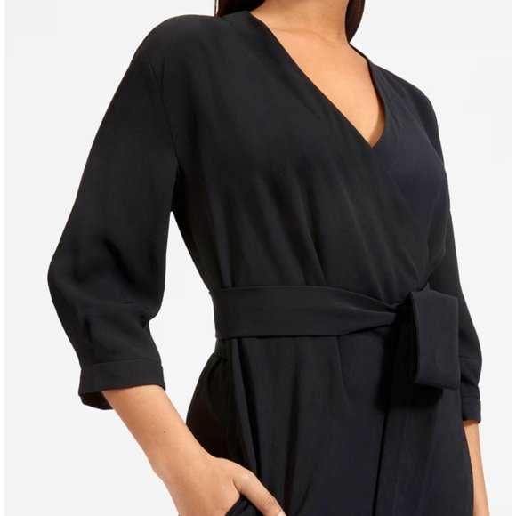 EVERLANE NWT Japanese GoWeave Long-Sleeve Mini Wrap Dress - Picture 2 of 11